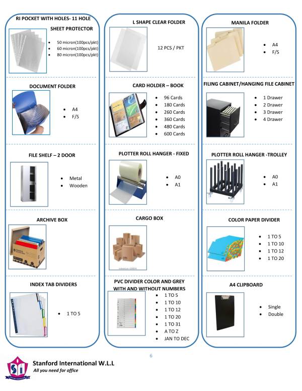 Filing Cabinet, Plotter Roll Hanger fixed and Trolley in Doha