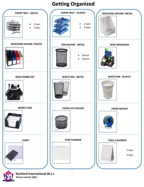 Organising essentials for Office in Doha