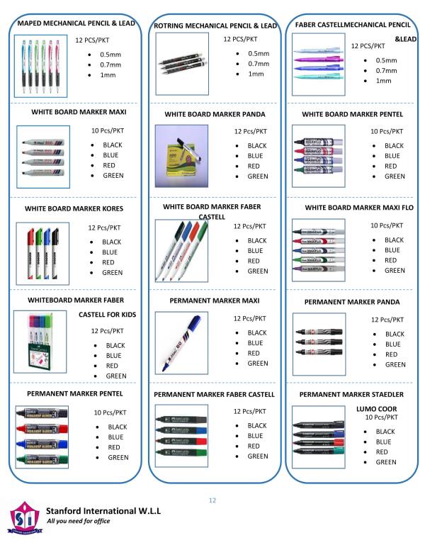 Markers and Mechanical Pencil Suppliers in Qatar