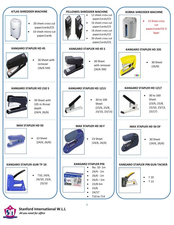 Shredder Machines and Staplers price in Qatar