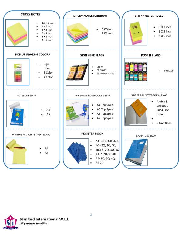Sticky notes Office suppliers in Doha